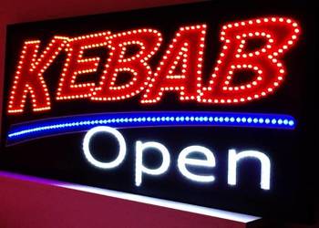 Reklama KEBAB OPEN 100x41 cm Zewnętrzna LED gotowa nowa