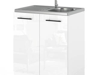 szafka kuchenna pod zlew stojąca na nóżkach 60cm spremium biały połysk