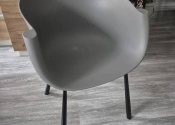 4szt krzesła plastikowe szare loft agata meble ogrodowe do jadalni