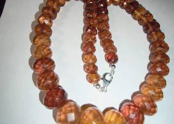 Naszyjnik Bursztyn Fasetowany antyk