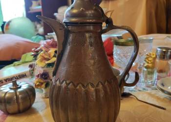 Dzbanek miedziany mosiądzowany XIX wiek lub starszy Dzbanek miedziany mosiądzowany XIX wiek lub starszy