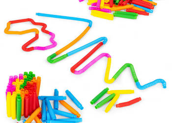 Kolorowe rurki sensoryczne pop tube dla dzieci tuby antystresowe do łączen…