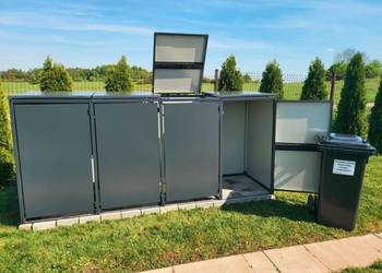 Zabudowa kosza na śmieci BOX 3 na pojemnik 120 lub 240 L  materiał stal