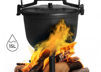 Kociołek żeliwny stojący 15L garnek myśliwski ognisko grill MultiGarden