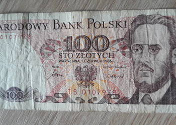 100 złotych  1.VI.1986 seria TB nr 1