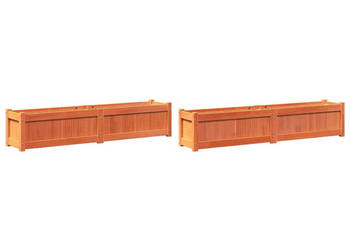 Donice ogrodowe 2 szt. woskowy brąz lite drewno sosnowe WM-837479