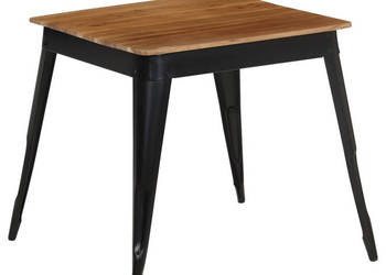 Stół do jadalni z litego drewna akacjowego i stali 75x75x76 cm WM-246296