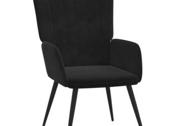 Fotel czarny obity aksamitem WM-327683