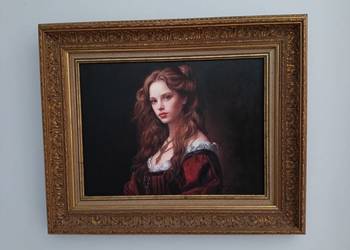 Mario Silano (1973) -"Bellezza rinascimentale" obraz olejny złota rama