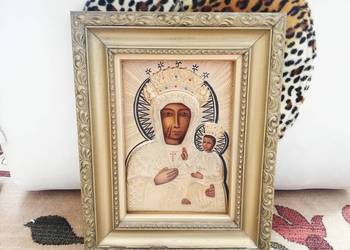 Piękna oryginalna ikona Matki Boskiej Częstochowskiej