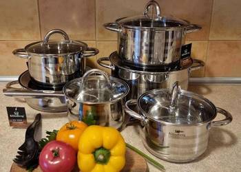 Komplet garnków ze stali nierdzewnej 12 el