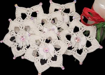 Gwiazdki choinkowe ręcznie wykonane 6szt