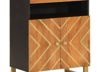 Szafka brązowo-czarna 60x335x75 cm lite drewno mango WM-356808