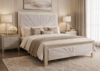 Zestaw sypialniany glamour łóżko 160x200 + 2 szafki FV VAT