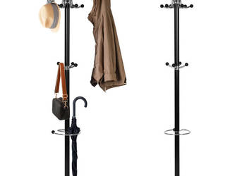 Wieszak na ubrania stojący 16 haczyków metal 172 cm ModernHome