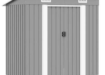 vidaXL Metalowa szopa ogrodowa, szara(SKU:42982)