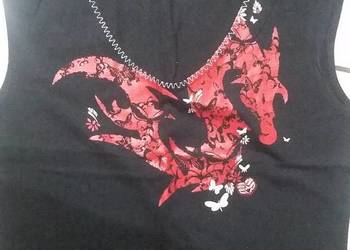koszulka czarna, t-shirt, nadruk z przodu