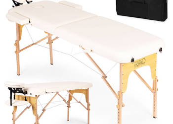 Drewniany stół do masażu i rehabilitacji 2-segmentowy składany w walizkę +…