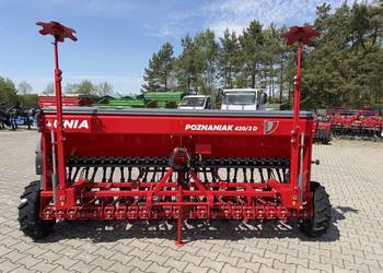 Mechaniczny siewnik zbożowy Poznaniak 420/3D talerzowy Unia. Od ręki.