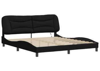 Rama łóżka z LED czarna tkanina 180x200 cm WM-3213720