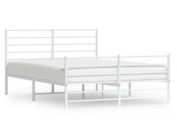 Łóżko Metalowe Białe Rama Łóżka Ze Stelażem Biała 120x190 cm WM-352383