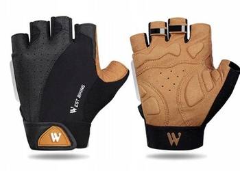 Rękawice rowerowe rozmiar L/XL w kolorze brązowo-czarnym