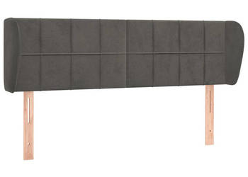 Zagłówek uszak ciemnoszary 147x23x78/88 cm aksamitny WM-3117193