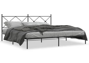 Łóżko Metalowe Czarne Rama Łóżka Ze Stelażem 200x200 cm WM-376509
