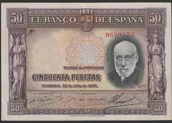 HISZPANIA 50 PESET 1935 - RAMON CAJAL