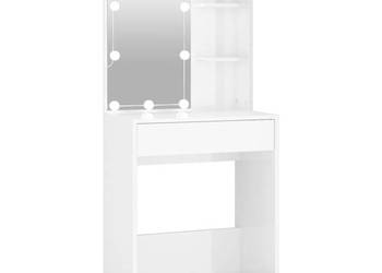 Toaletka z oświetleniem LED biała z połyskiem 60x40x140 cm WM-808834
