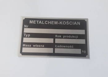 Tabliczka znamionowa Metalchem Kościan
