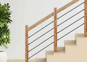 Balustrada na Schody Wewnętrzne z Rurkami w Poziomie - Kompletna Balustrad…