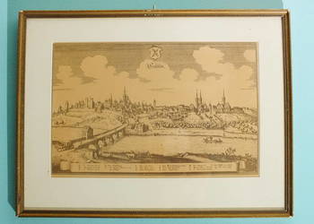 Oryginalny Miedzioryt Saalfeld Merian ok. 1650 Rama