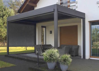 Pergola lamelowa na tarasie