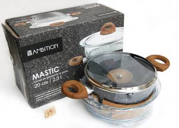 Ambition Mastic 20 cm nowy szklany garnek do gotowania na parze