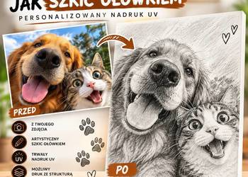Obraz Personalizowany Nadruk UV - Twoje Zdjęcie jako Szkic Ołówkiem (WTZ)