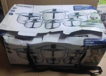 Komplet garnków Kaiserhoff (brak 1 szt) indukcja gaz garnki stalowe