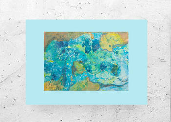 morze obrazek A4, ocean rysunek 21x30, nowoczesny obrazek na ścianę grafika