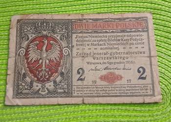 banknot polski 2 marki polskie jenerał z 1916r