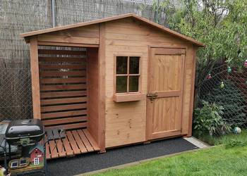 Drewutnia 1,14 x 1,1m + domek 2 x 1,1m z dach dwuspadowy