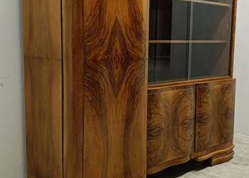 komoda z witryną i bieliźniarką design art deco lata 60-te XXw vintage