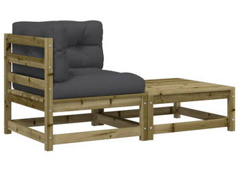 Ogrodowa sofa narożna z poduszkami i podnóżkiem WM-838116