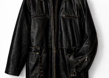 KAVIERI Kurtka Skórzana JAK NOWA | Efekt Patyny Black & Brown | Unikat L 40