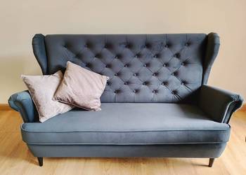 Sofa ciemno szara na nóżkach, nowa
