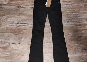 spodnie vero moda czarne xs szerokie nogawki styl retro