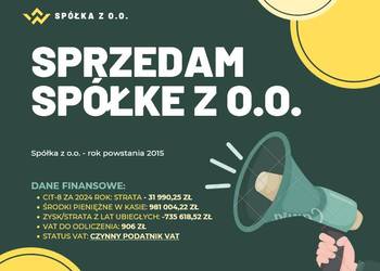 Sprzedam Spółkę Z o.o.  - z 2015 roku