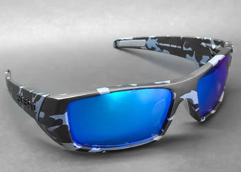 OKULARY PRZECIWSŁONECZNE. Polaryzacyjne HD. Camouflage/Blue. Sportowe