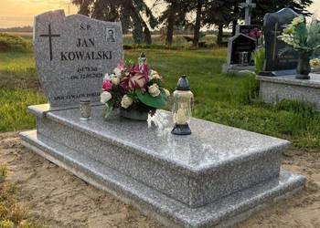 Nagrobek Granitowy Pojedynczy Pomnik Porządny Piękny Brąz Królewski LST Ka…