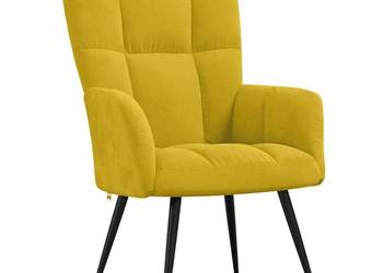 vidaXL Fotel, musztardowy, obity aksamitem(SKU:328080)