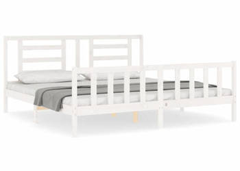 Łóżko bez materaca białe lite drewno sosnowe 200x200 cm WM-3192902